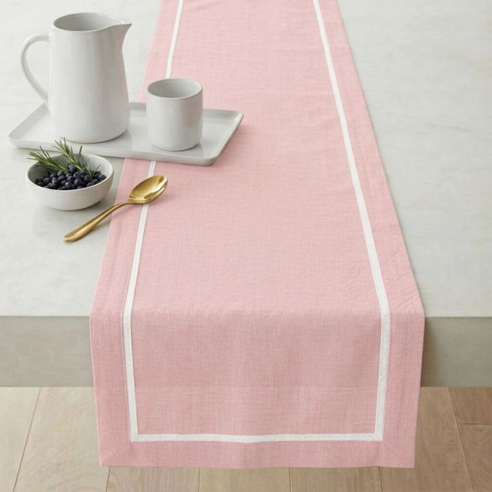 Solino Home Linen Pink Table Runner 14 x 72 Inches - Kensington